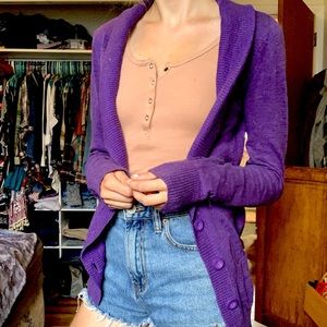 Cowl Neck Flowy Cardigan